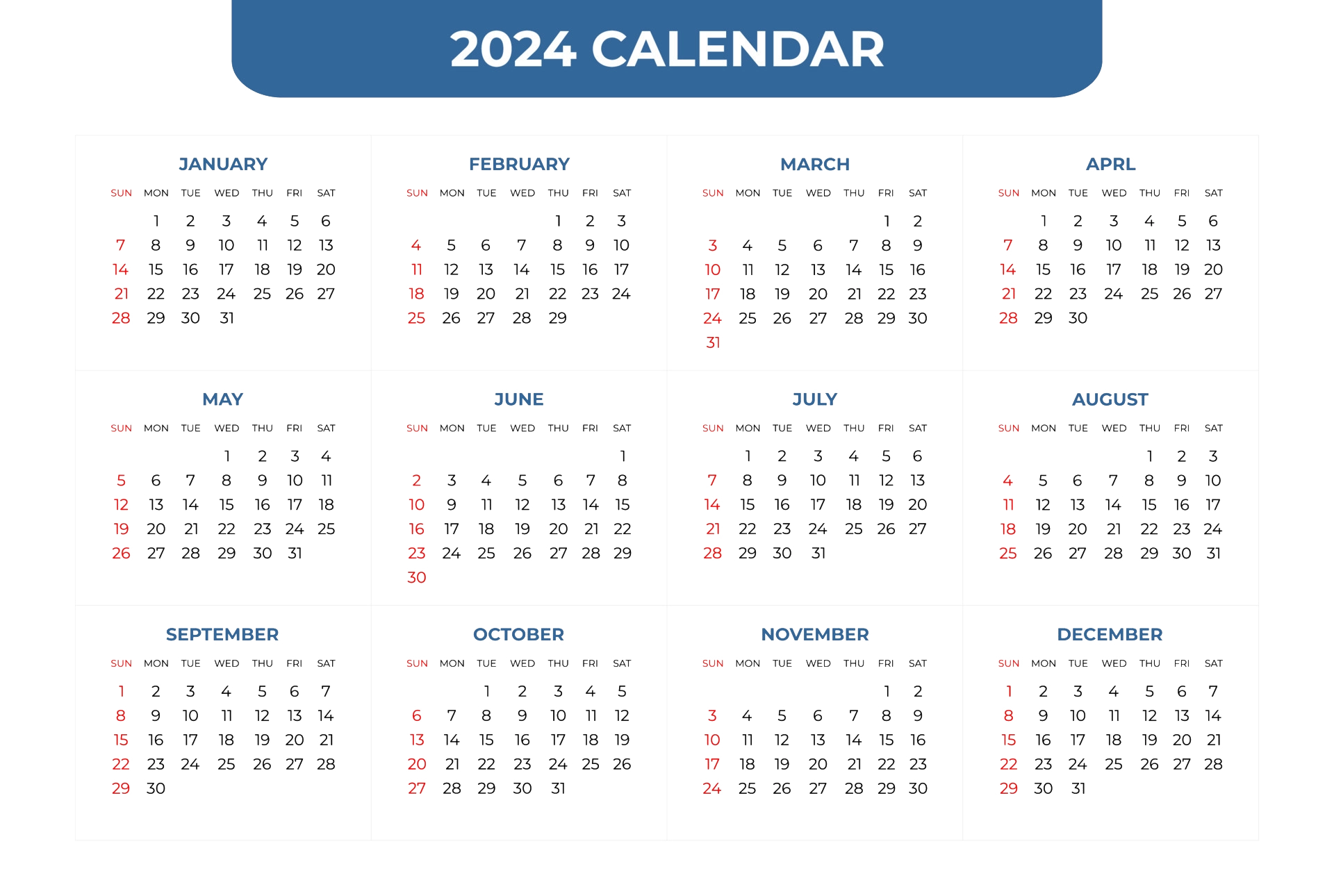 Проф календарь на 2024 год Calendar 2024 PNG Photos - PNG Mart