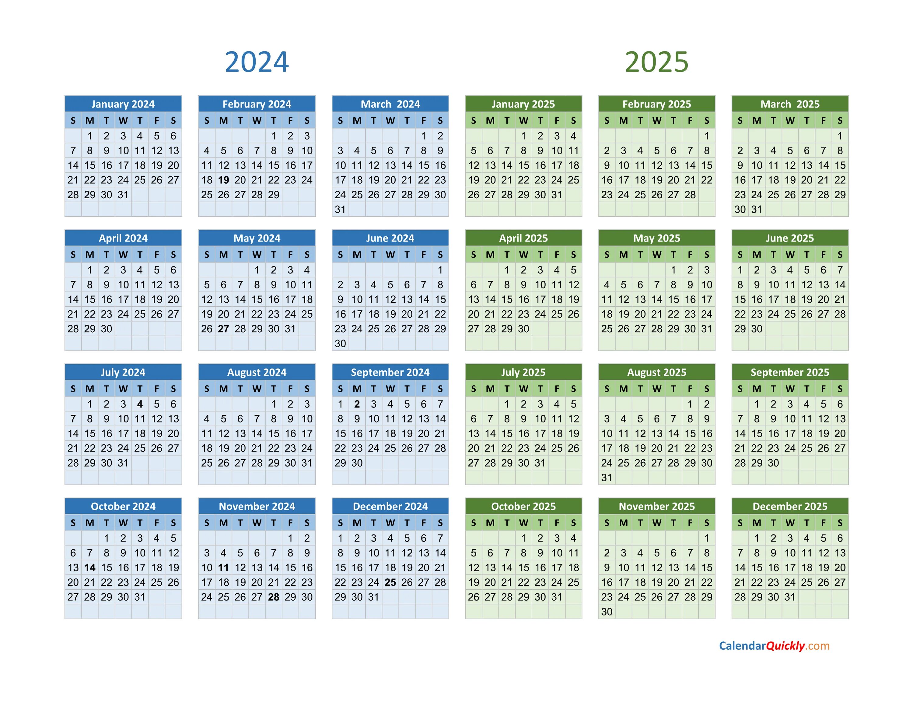 Проф календарь на 2024 год 20242025 Two Year Calendar Free Printable Excel Templates