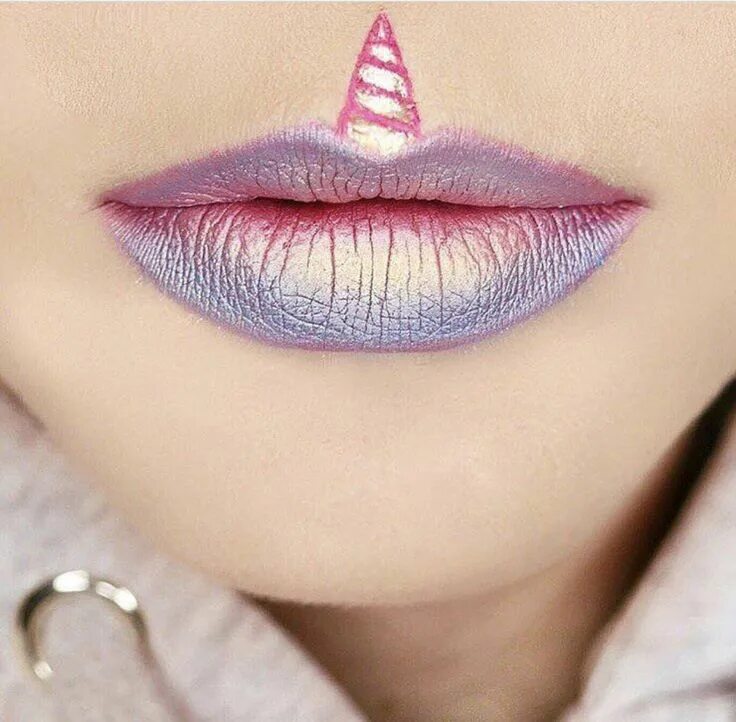 Профессиональный макияж губ Cute Unicorn horn lip art Unicorn makeup, Unicorn makeup tutorial, Lip art