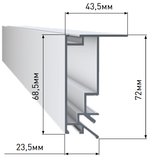 Профиль люмфер для натяжных потолков фото Профиль Lumfer BP01 безрамный потолок купить недорого в г. Москве - mecelectrica