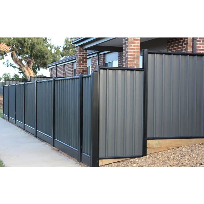 Профиль металл графит фото забор Source Outdoor customized size black metal aluminum slat fence panels for garden