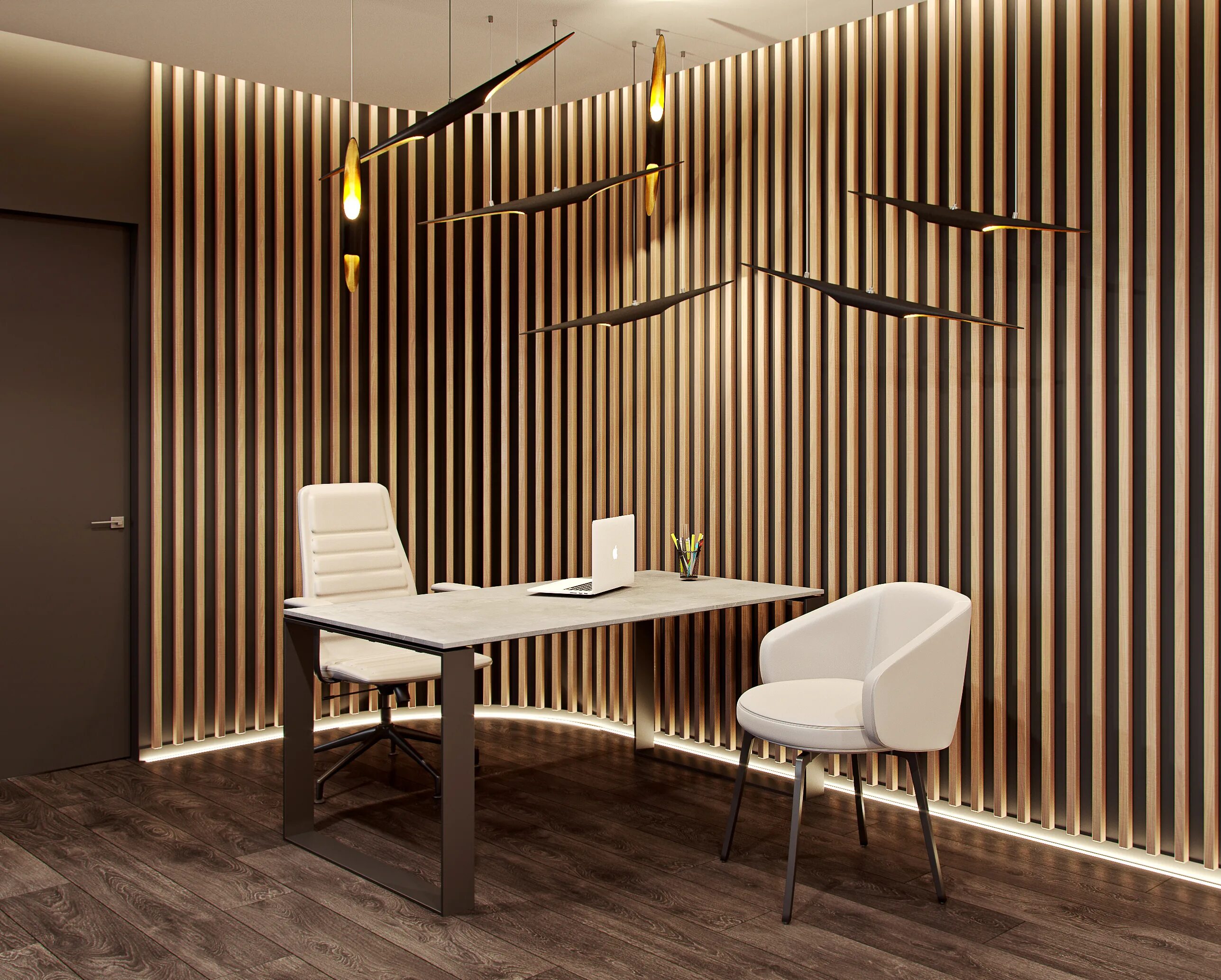 Профиль на стене в интерьере Modern classic CEO office interior :: Behance