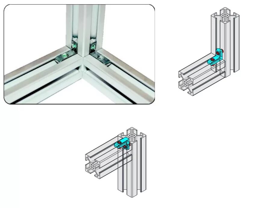 Профиль способы соединения Потайные соединения для алюминиевых профилей: Elega