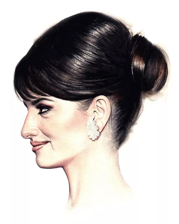 Профиль женской прическе Hollywood Female Stars Portraits in profile :: Behance