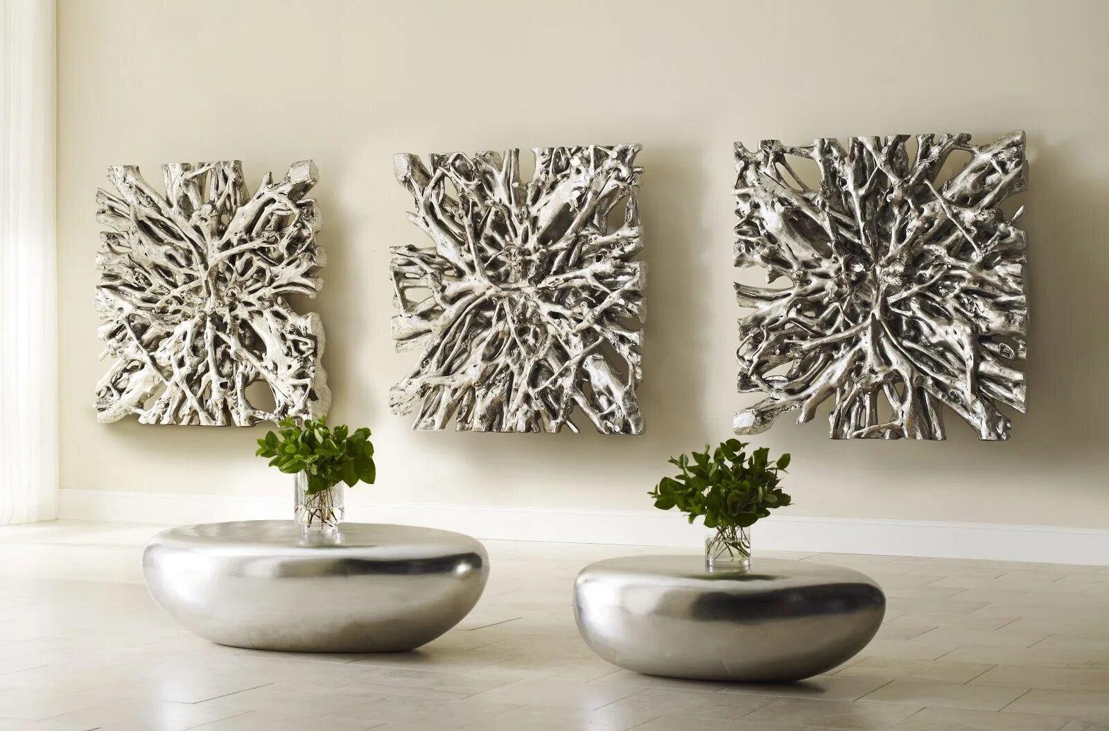 Профили на стену декор Настенный декор Phillips Collection PH66560 Square Root Wall Art Silver - купить