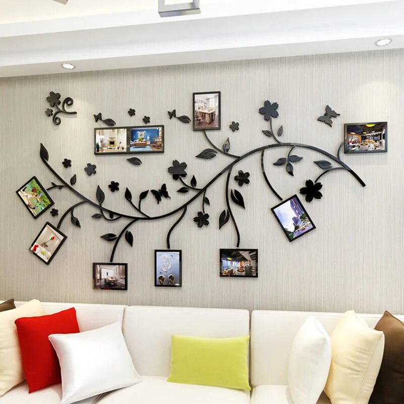 Профили на стену декор New Flower Vine Acrylic Stickers DIY Wall Stickers for Living Room School Office