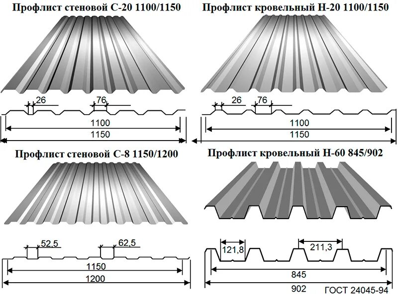 Профнастил для крыши размеры фото Профлист купить в Сургуте - Цены на профнастил