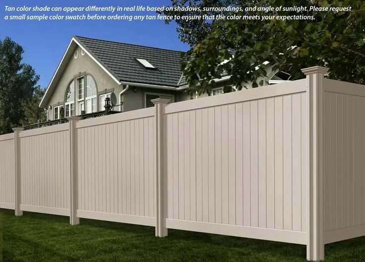 Профнастил цвет слоновая кость фото Steady Freddy Vinyl Fence (Tan or Almond Color) Vinyl privacy fence, Vinyl fence