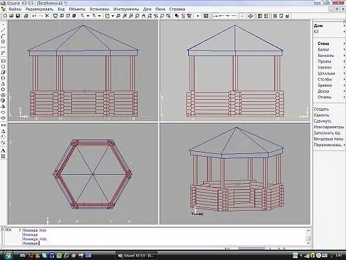 Planos de Gazebo en 3d, en Pérgolas fuentes y elementos decorativos - Parques pa