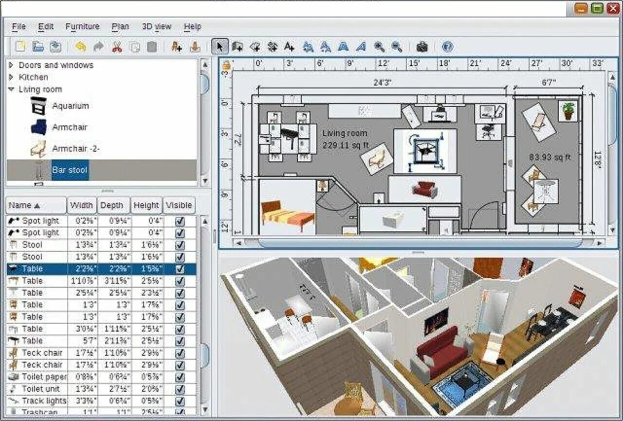 Программа для дизайна интерьера 3D домашний дизайн Сюита Pro-Проектирование Планы этажей макеты-Pro комнаты план