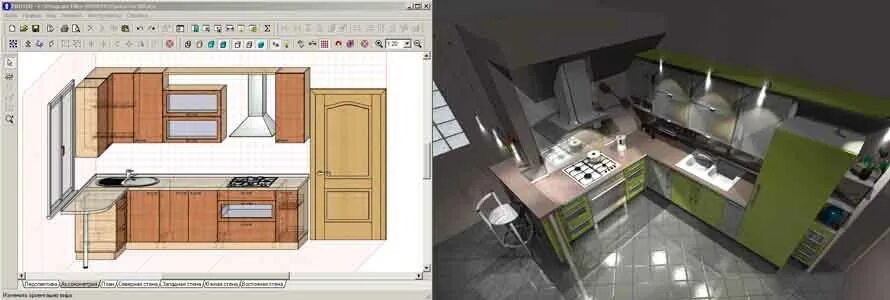 Программа для дизайна кухни бесплатно на русском Проект кухни приложение HeatProf.ru