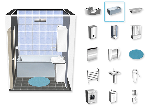 Программа для дизайна ванной комнаты Планировщик ванной комнаты в 3D для дизайна ванной: проектирование ванной комнат