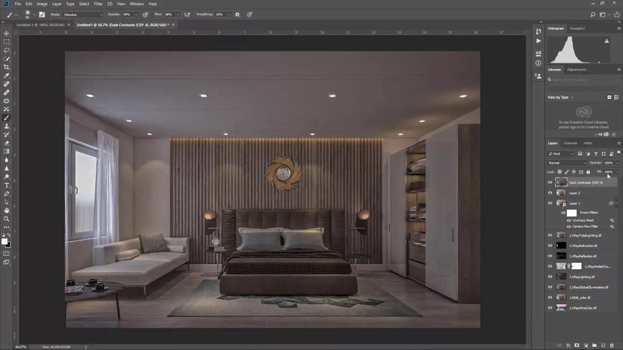 Программа для дизайнеров интерьера с возможностью визуализации Interior bedroom in 3ds max and Vray Part 6 (Post Production) - YouTube