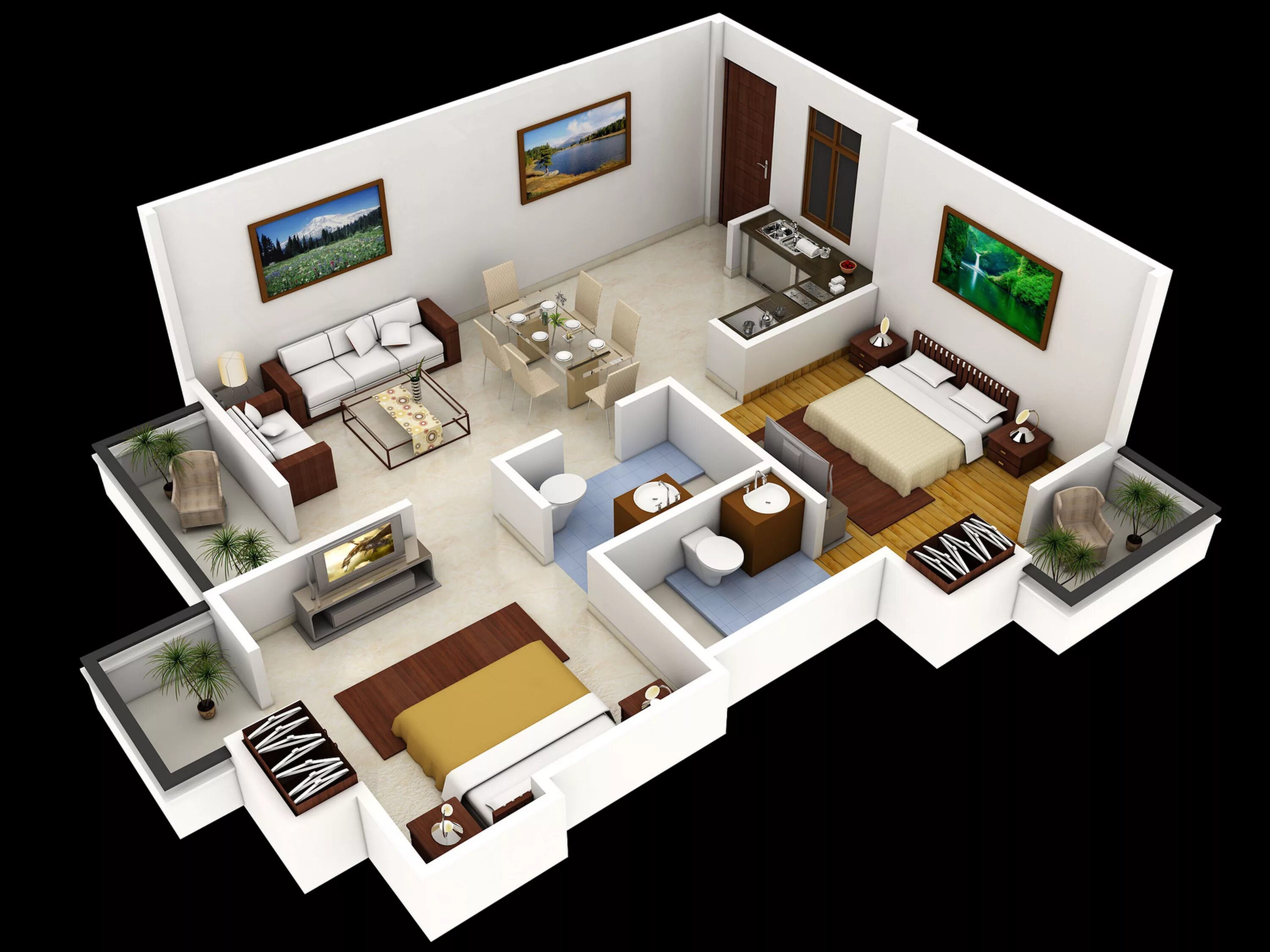 Программа для интерьера квартиры 3d Pin by akbar treeand on Home design Two bedroom house design, Small house floor 