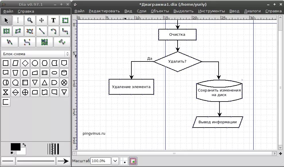 Программа для схем расположения Dia - рисование диаграмм и блок-схем. Программы для Linux