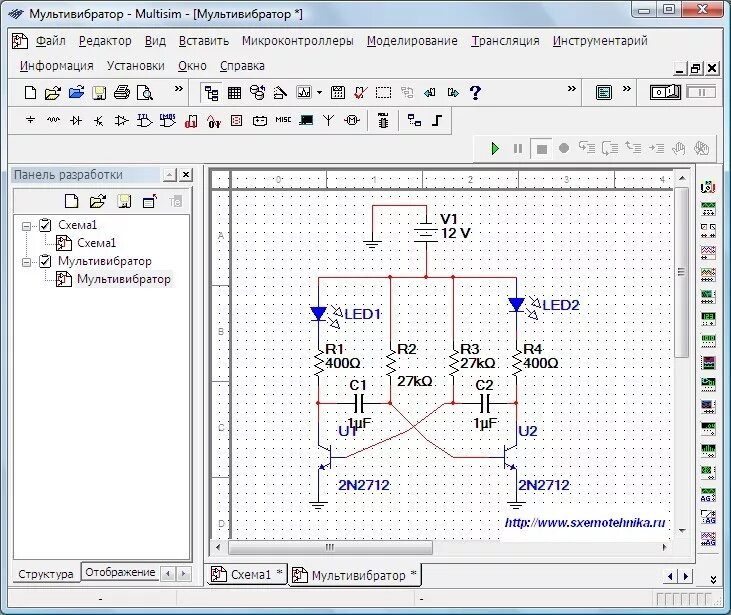 Программа для создания схем электрических цепей Моделирование схем в программе Multisim - Интернет-журнал "Электрон" Выпуск № 3 