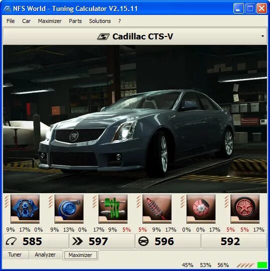 Программа для тюнинга авто любой марки Tuning Calculator для NFS: World