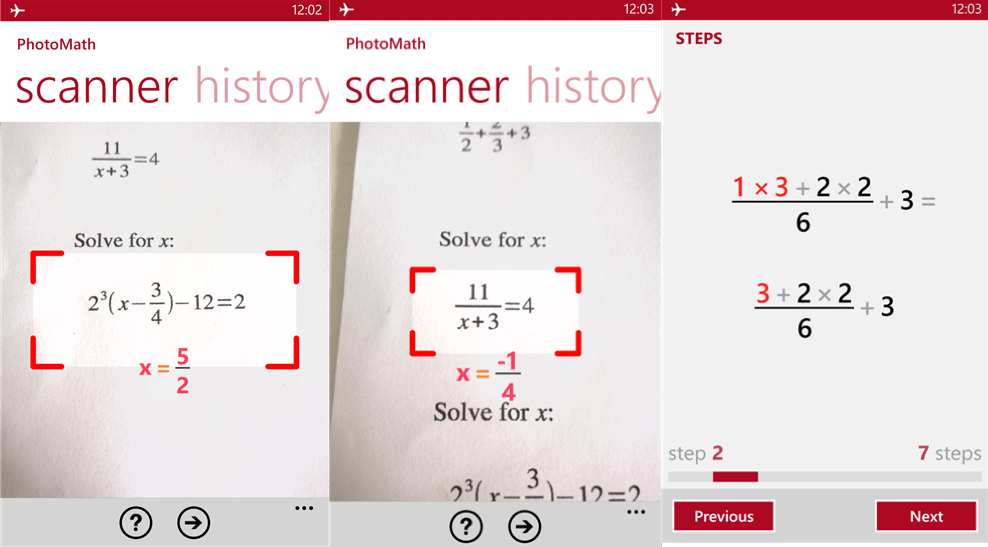 Программа фото математик PhotoMath On Windows Phone Solves Equations Using Camera