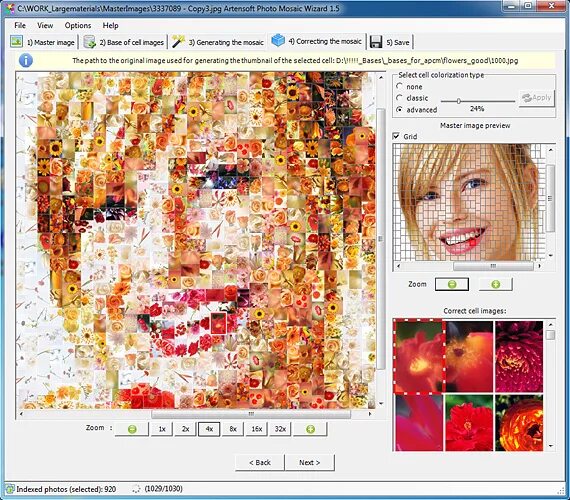 Программа фото по номерам онлайн Artensoft Photo Mosaic Wizard - Graphic Design Software - 45