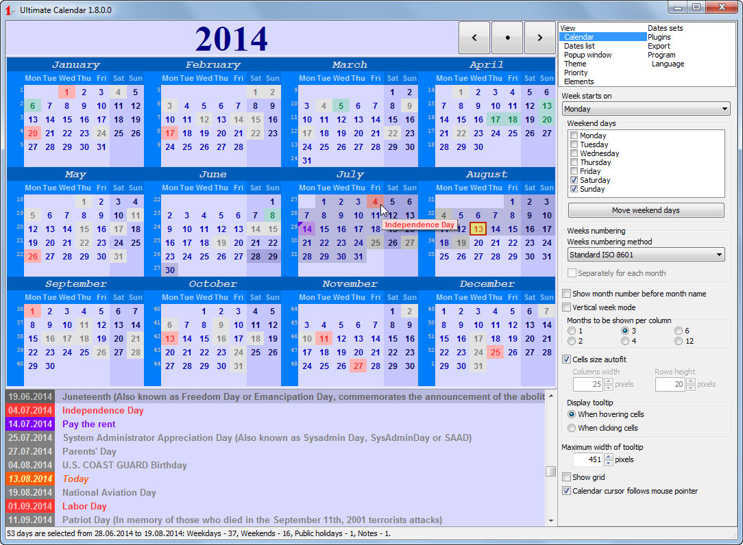 Программа календарь на год Ultimate Calendar - The Portable Freeware Collection Forums