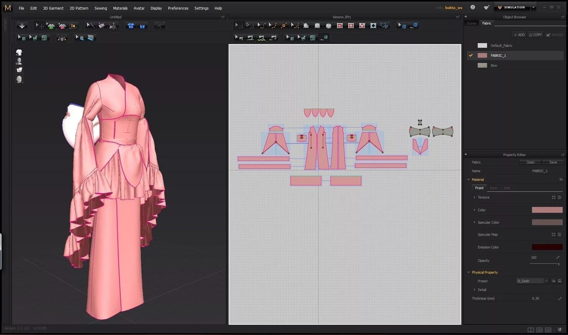 Программа одежда фото kimono model made in marvelous designer 3d model obj fbx mtl 8 Marvelous Designe