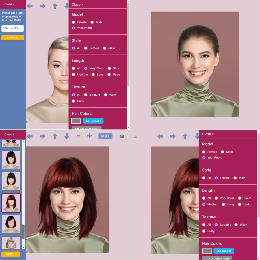 Программа волосы на фото Try on hairstyles and hair colors on a photo of yourself Free virtual hair makeo