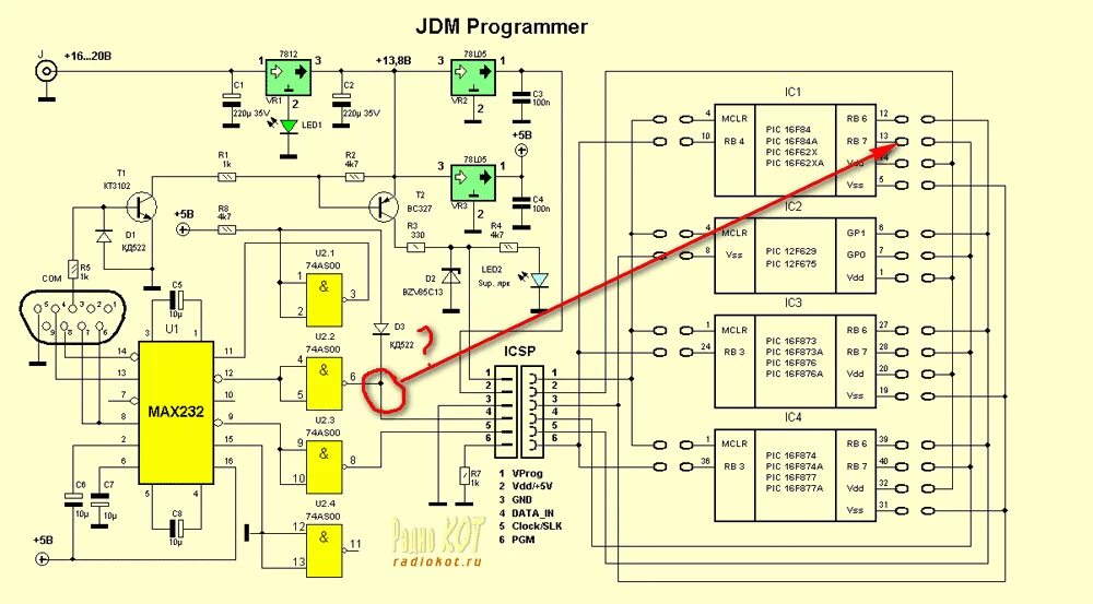 Программатор своими руками схема Форум РадиоКот * Просмотр темы - JDM программатор