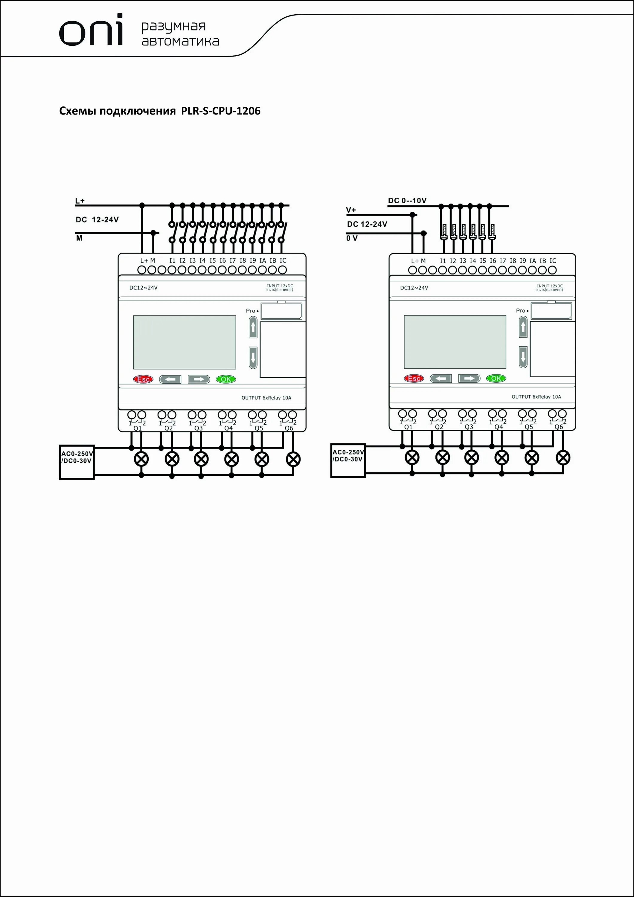 Программируемое реле схема подключения PLR-S-CPU-1206 IEK ONI Логическое реле PLR-S. CPU1206 по цене 13049.07 руб./шт.