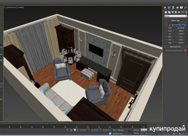 Программы для 3д моделирования интерьера квартиры 3DS MAX. Визуализация интерьера. Живое/онлайн в Томске