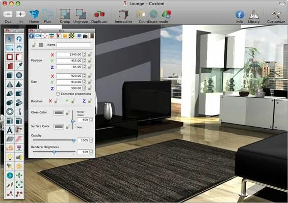 Программы для дизайна интерьера на пк Interiors Pro - Features 3D Interiors Design & Modeling Software for your Mac 3d