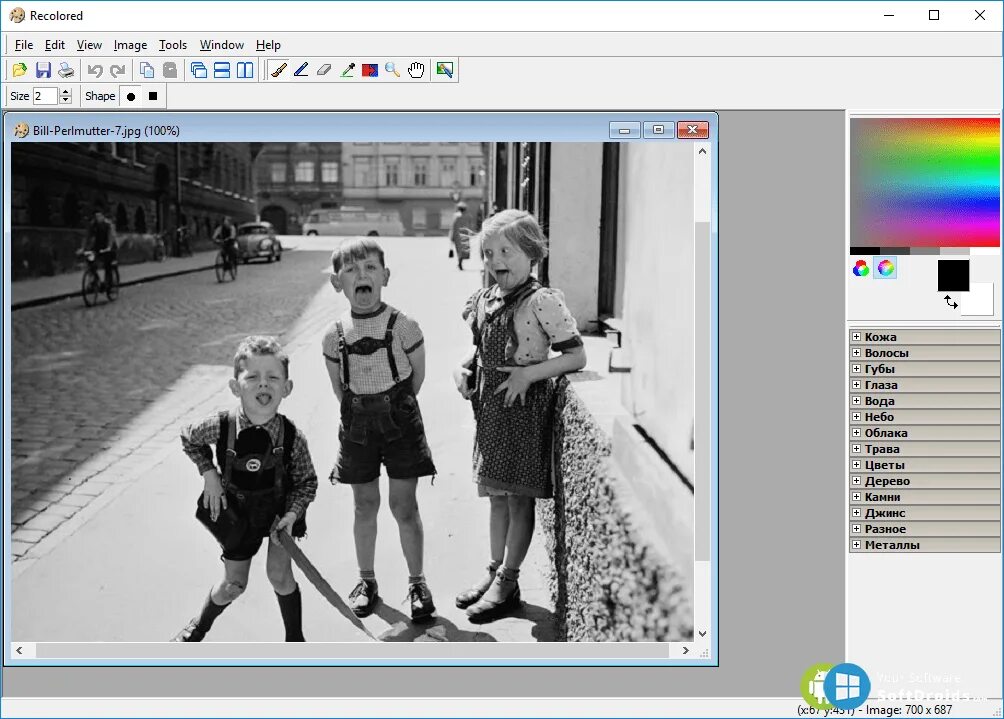 Программы для раскраски черно белых фото Recolored v1.1.0 - скачать Recolored на Windows