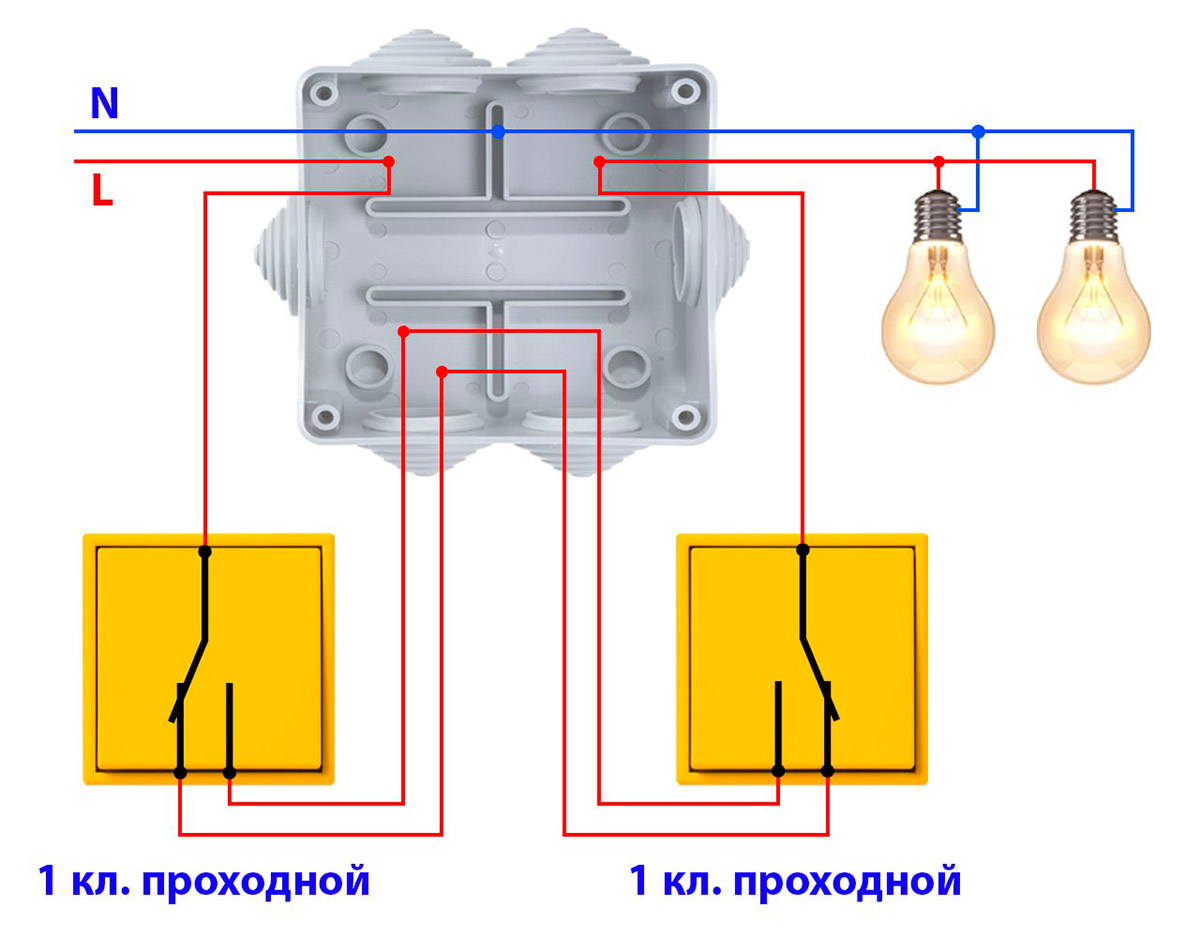 Проходное подключение света termoestufa