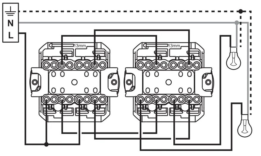 Проходной двухклавишный выключатель легран схема подключения Проходной двухклавишный выключатель legrand valena схема подключения