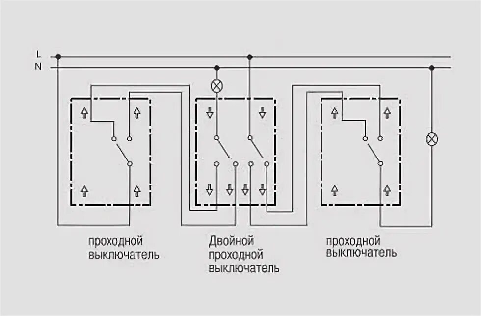 Проходной переключатель двухклавишный схема подключения шнайдер Схема подключения двойного проходного переключателя шнайдер