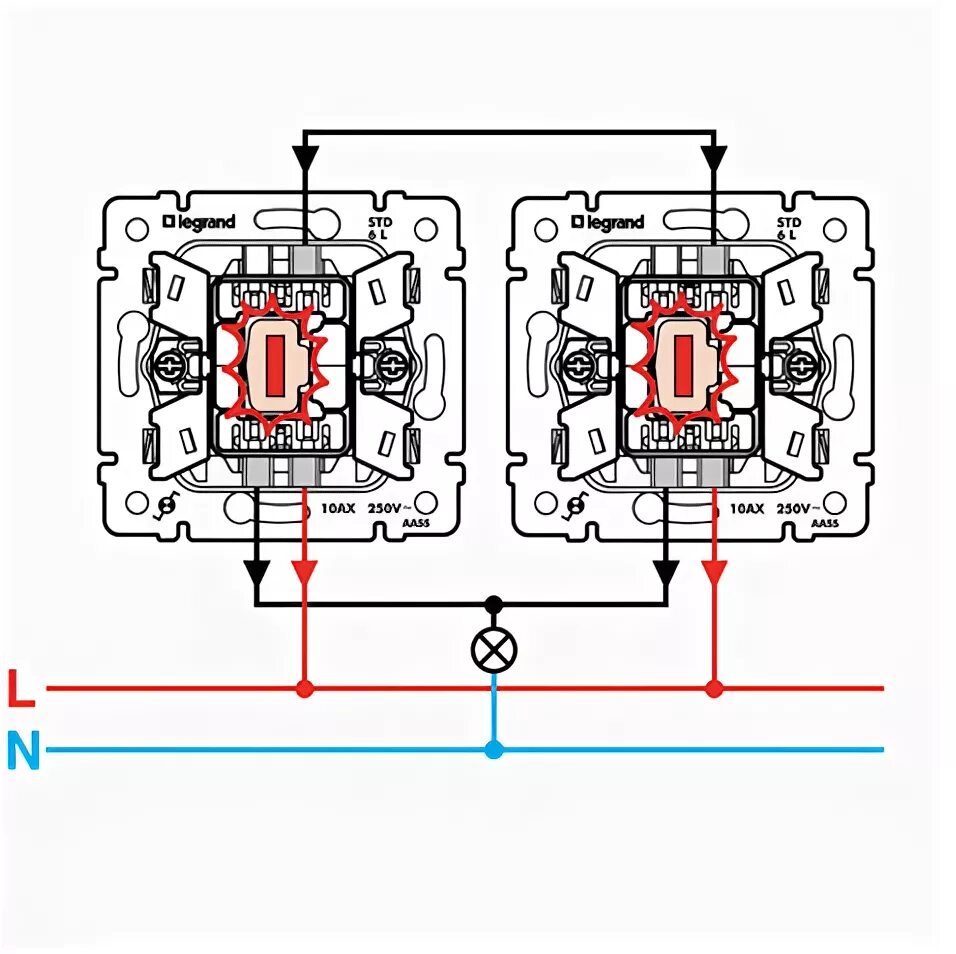 Проходной выключатель legrand схема подключения 770126 Legrand Valena. Проходной выключатель с подсветкой легранд валена, купить