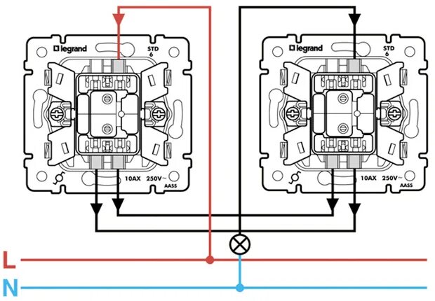 Проходной выключатель legrand схема подключения ВСЕ О ПРОХОДНЫХ ВЫКЛЮЧАТЕЛЯХ - СХЕМЫ ПОДКЛЮЧЕНИЯ, СРАВНЕНИЕ, ВИДЕО