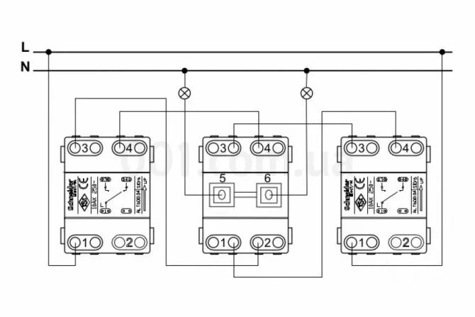 Проходной выключатель schneider electric схема подключения Схема подключения проходного выключателя schneider unica - hobbihouse.ru