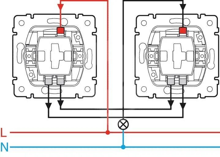 Проходной выключатель схема подключения одноклавишный легран Выключатель одноклавишный проходной фото - DelaDom.ru