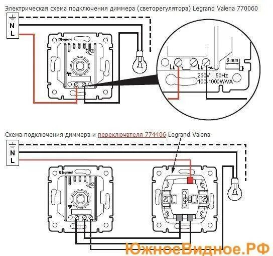 Проходные диммеры схема подключения Подключения проходного выключателя Legrand: схема, инструкция по установке