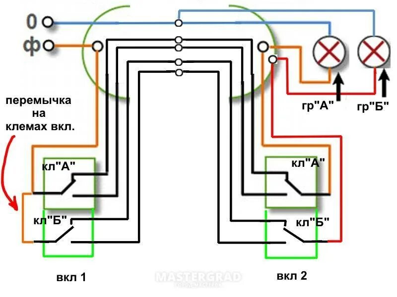 Проходные выключатели схема как подключить соединить 2 Картинки СХЕМА ПРОХОДНОГО ДВУХКЛАВИШНОГО С ДВУХ МЕСТ