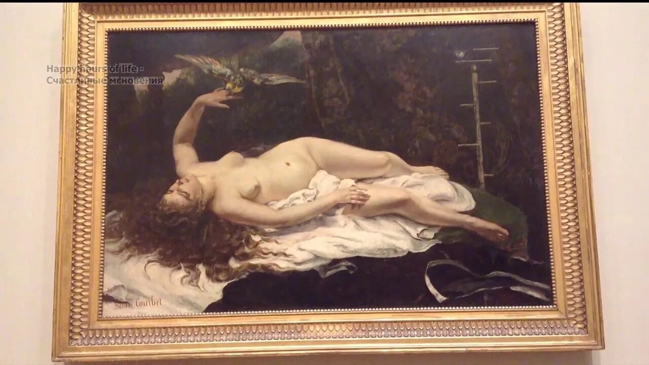 Происхождение мира фото Гюстав Курбе, Женщина с попугаем. Gustave Courbet, Woman with a Parrot. - YouTub