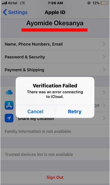 Произошла ошибка подключения к серверу icloud iphone - There was an error connecting to iCloud - Ask Different