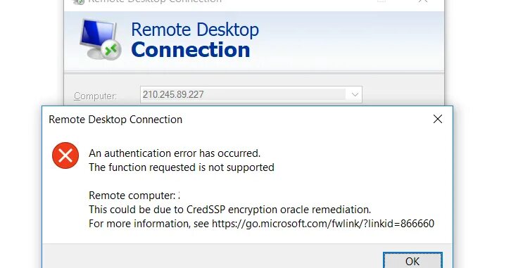 Произошла ошибка при установке подключения rdp Картинки AUTHENTICATION SERVER CONNECTION ERROR