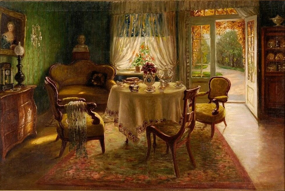 Произведение дома интерьер Stanisław Żukowski (1873-1944) - Rooms Interior (980x657) Cottage art, Interior 