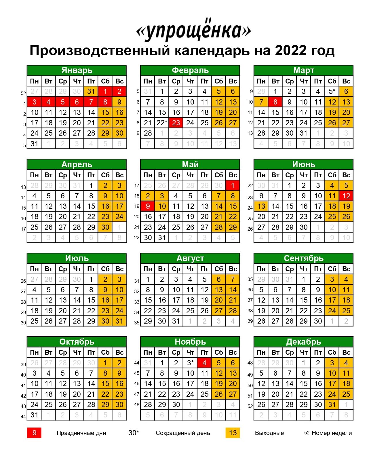 Производственный календарь 2022 с праздниками утвержденный 31 декабря 2021 года Правительство сделало выходным