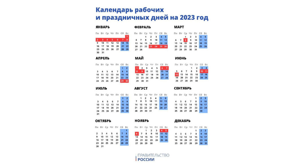 Производственный календарь 2023 с праздниками утвержденный Календарь праздничных дней для россиян на следующий год - Информационный вестник