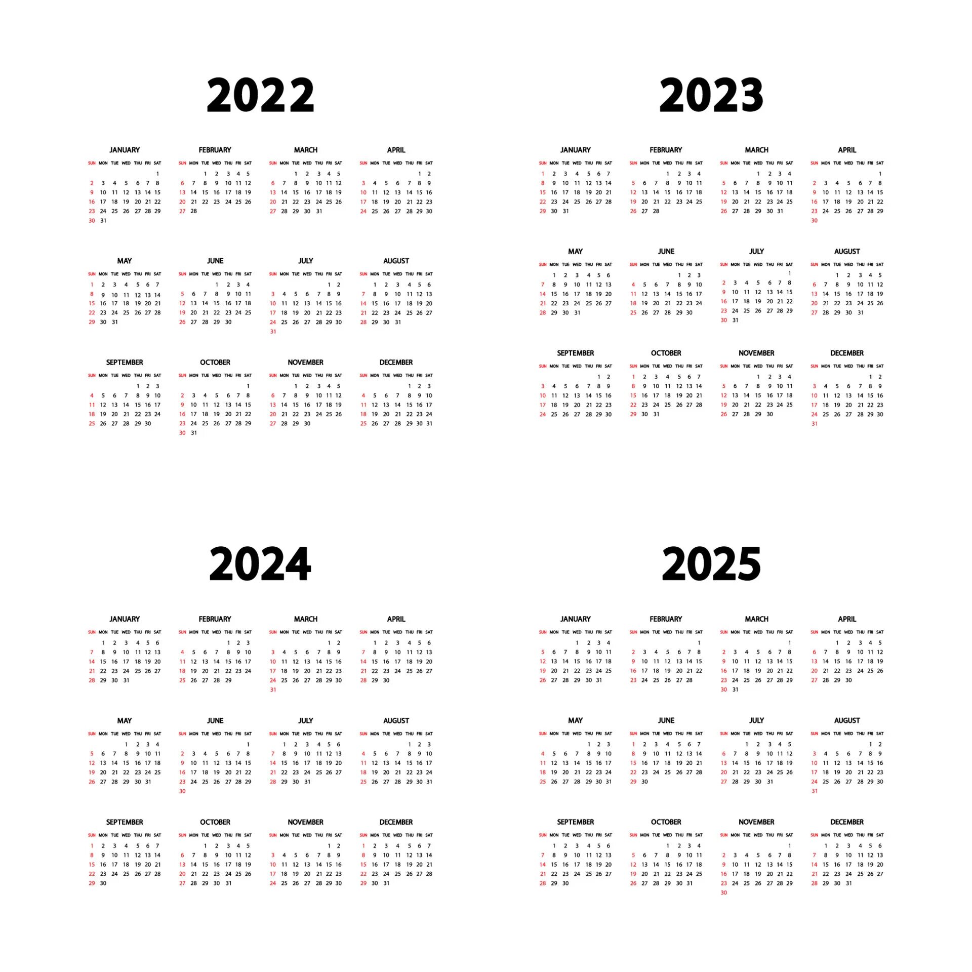 Производственный календарь 2024 2025 года Calendar 2022, 2023, 2024 and 2025 years. The week starts Sunday. Annual English