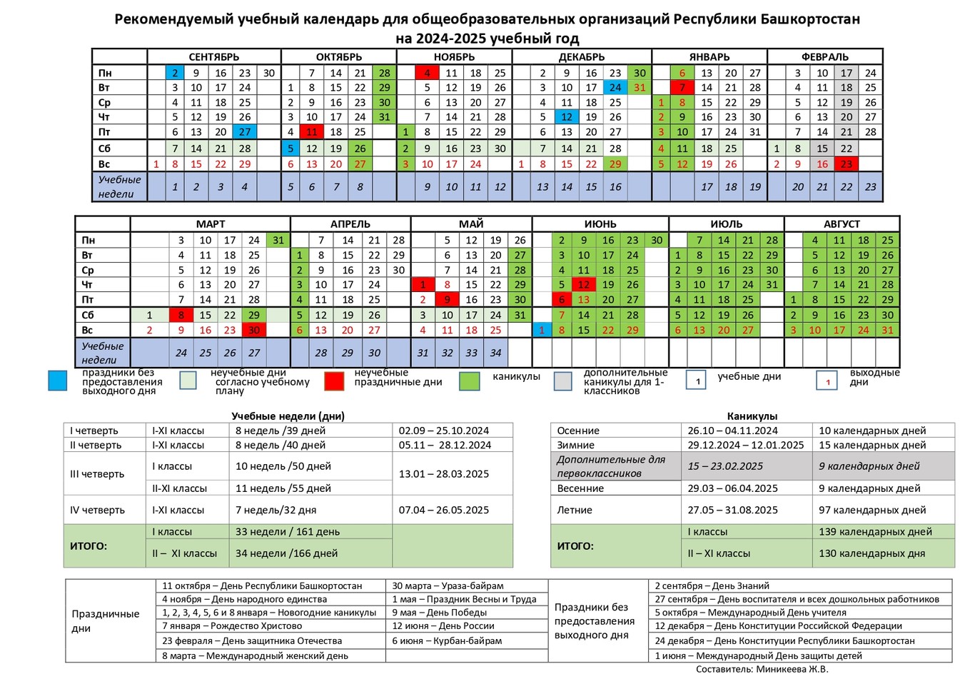 Производственный календарь 2025 башкортостан pdf Родителям -Родителям