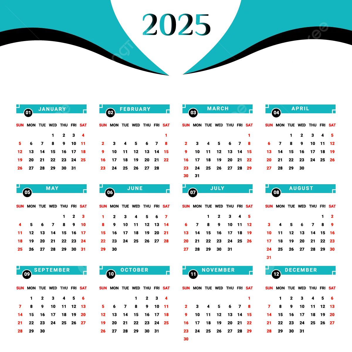 Производственный календарь 2025 беларусь юрспектр 2025 Green And Black Calendar With Unique Style Vector, Calendar, 2025 Calendar,