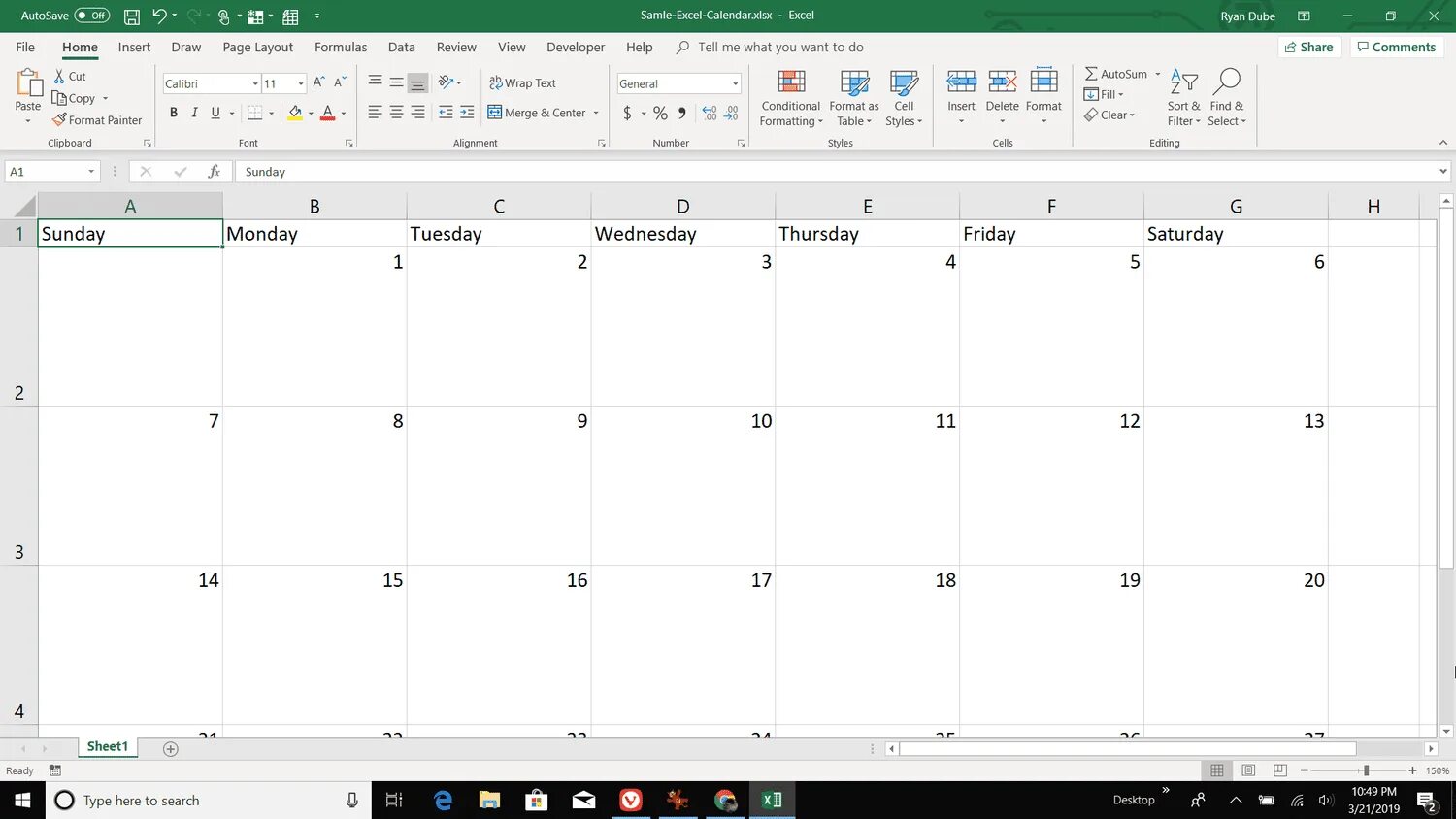 Производственный календарь 2025 в эксель альбомный How to Make a Calendar In Excel